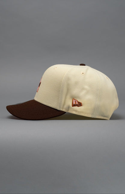 NEW ERA EXCLUSIVE 9FIFTY CHROME/BROWN LOS ANGELES DODGERS SNAPBACK W/ 75TH WORLD SERIES SIDE PATCH