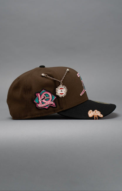 NEW ERA EXCLUSIVE 59FIFTY BROWN/BLACK TAMPA BAY RAYS W/ 10TH SEASON SIDE PATCH
