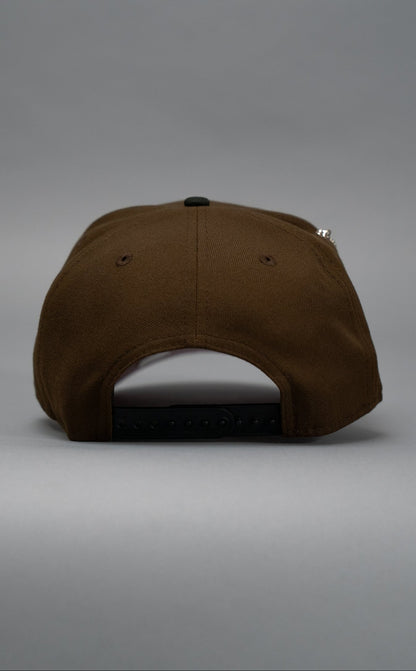 NEW ERA EXCLUSIVE 9FIFTY BROWN/BLACK LOS ANGELES DODGERS SNAPBACK W/ 50TH ANNIVERSARY SIDE PATCH