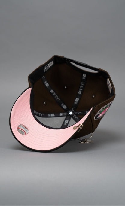 NEW ERA EXCLUSIVE 9FIFTY BROWN/BLACK LOS ANGELES DODGERS SNAPBACK W/ 50TH ANNIVERSARY SIDE PATCH