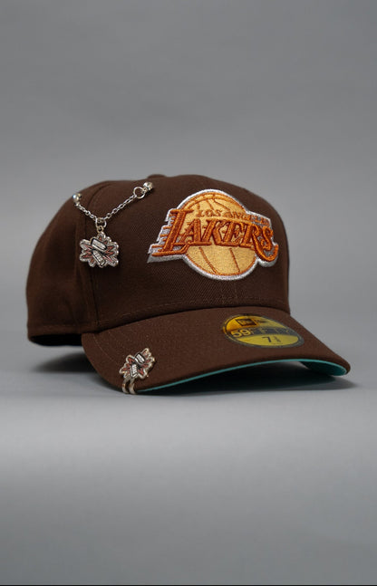 NEW ERA EXCLUSIVE 59FIFTY DARK BROWN LOS ANGELES LAKERS