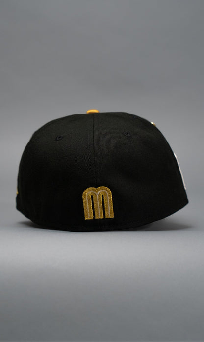 NEW ERA EXCLUSIVE 59FIFTY BLACK 2025 WBC MEXICO SCRIPT W/ MEXICO FLAG SIDE PATCH