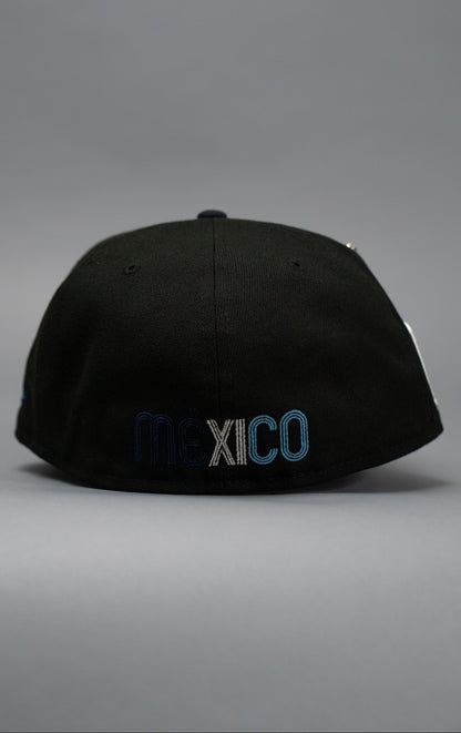 NEW ERA EXCLUSIVE 59FIFTY BLACK/NAVY 2025 WBC MEXICO SCRIPT W/ MEXICO FLAG SIDE PATCH