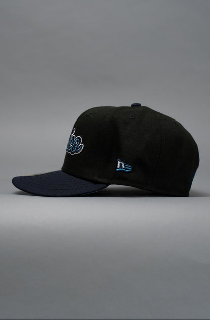 NEW ERA EXCLUSIVE 59FIFTY BLACK/NAVY 2025 WBC MEXICO SCRIPT W/ MEXICO FLAG SIDE PATCH