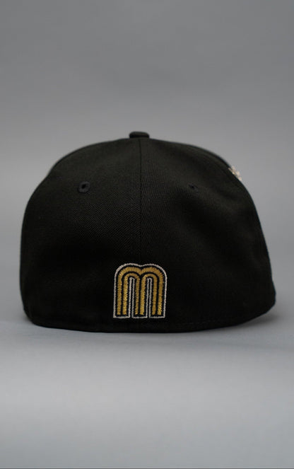 NEW ERA EXCLUSIVE 59FIFTY BLACK/SATIN MEXICO 2025 WORLD BASEBALL CLASSIC W/ MEXICO FLAG SIDE PATCH