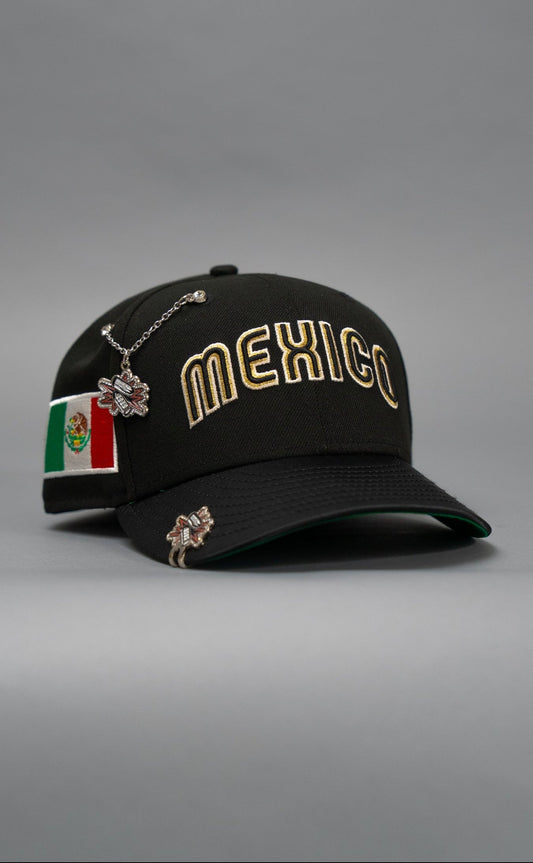 NEW ERA EXCLUSIVE 59FIFTY BLACK/SATIN MEXICO 2025 WORLD BASEBALL CLASSIC W/ MEXICO FLAG SIDE PATCH
