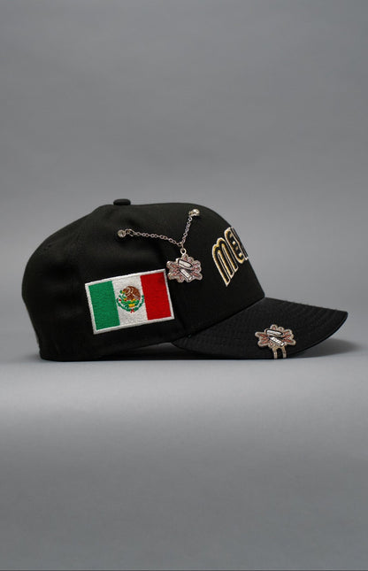 NEW ERA EXCLUSIVE 59FIFTY BLACK/SATIN MEXICO 2025 WORLD BASEBALL CLASSIC W/ MEXICO FLAG SIDE PATCH