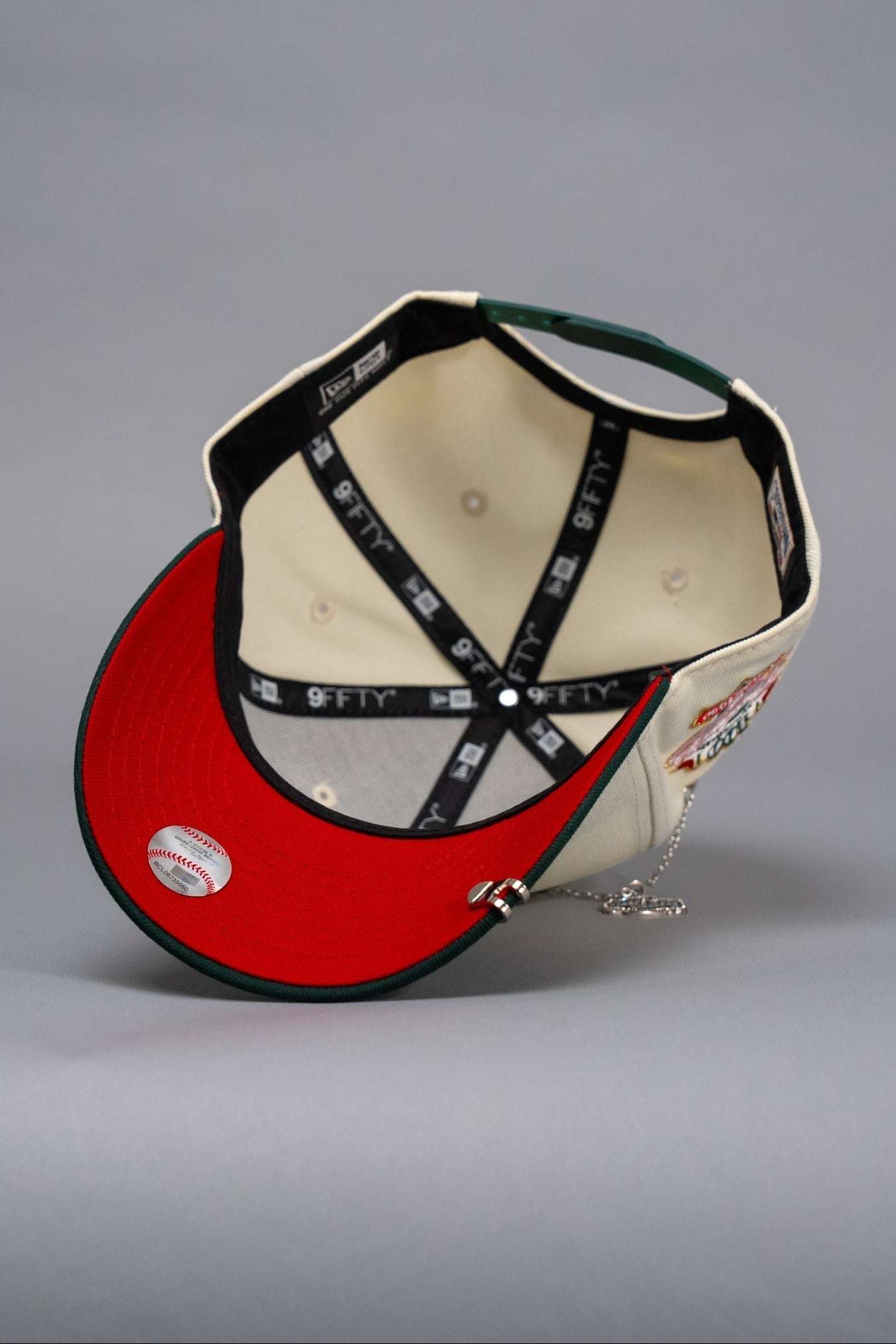 NEW ERA EXCLUSIVE 9FIFTY CHROME/FOREST GREEN LOS ANGELES DODGERS SNAPBACK W/ 100TH ANNIVERSARY SIDE PATCH