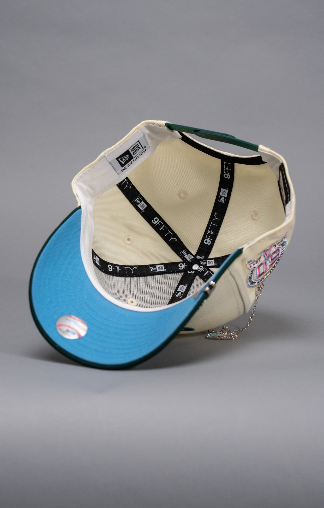 NEW ERA EXCLUSIVE 9FIFTY CHROME/FOREST GREEN ANAHEIM ANGELS SNAPBACK W/ 50TH ANNIVERSARY SIDE PATCH
