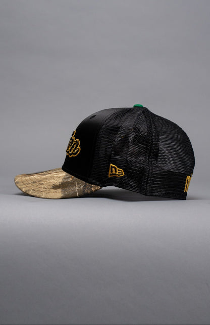 NEW ERA EXCLUSIVE 59FIFTY SATIN/REALTREE 2025 WBC MEXICO SCRIPT W/ EL GALLO SIDE PATCH