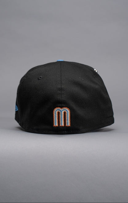 NEW ERA EXCLUSIVE 59FIFTY BLACK/GREY MEXICO 2025 WORLD BASEBALL CLASSIC W/ ROSES SIDE PATCH