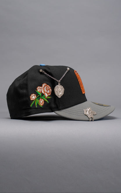 NEW ERA EXCLUSIVE 59FIFTY BLACK/GREY MEXICO 2025 WORLD BASEBALL CLASSIC W/ ROSES SIDE PATCH