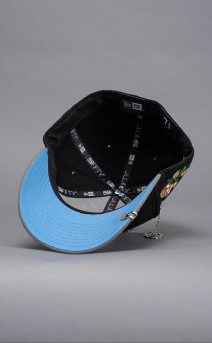 NEW ERA EXCLUSIVE 59FIFTY BLACK/GREY MEXICO 2025 WORLD BASEBALL CLASSIC W/ ROSES SIDE PATCH