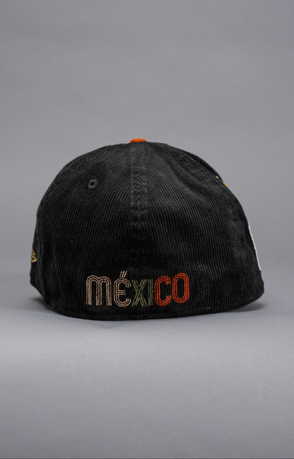 NEW ERA EXCLUSIVE 59FIFTY CORDUROY/RUST MEXICO "QUETZALCOATL" W/ MEXICO FLAG SIDE PATCH