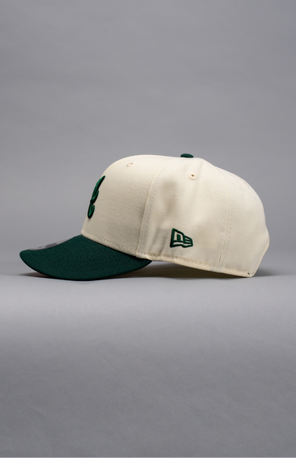 NEW ERA EXCLUSIVE 9FIFTY CHROME/FOREST GREEN ATLANTA BRAVES SNAPBACK W/ 2000 ALL STAR GAME SIDE PATCH