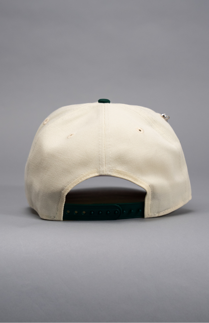 NEW ERA EXCLUSIVE 9FIFTY CHROME/FOREST GREEN HOUSTON ASTROS SNAPBACK W/ 2000 INAUGURAL SEASON SIDE PATCH