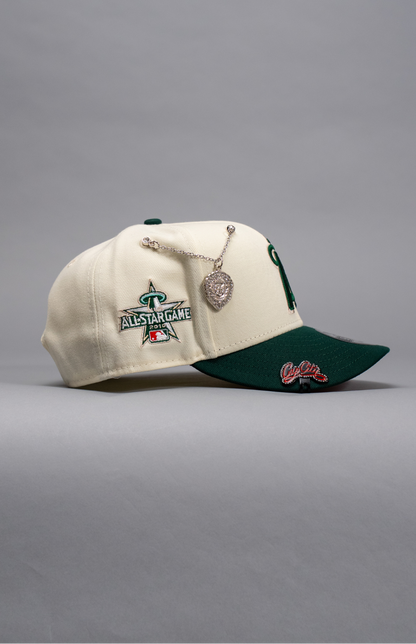 NEW ERA EXCLUSIVE 9FIFTY CHROME/FOREST GREEN ANAHEIM ANGELS SNAPBACK W/ ALL STAR GAME SIDE PATCH