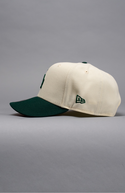 NEW ERA EXCLUSIVE 9FIFTY CHROME/FOREST GREEN LOS ANGELES DODGERS SNAPBACK W/ "VIVA LOS DODGERS" SIDE PATCH