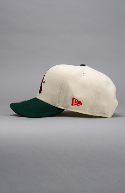NEW ERA EXCLUSIVE 9FIFTY CHROME/FOREST GREEN ST LOUIS CARDINALS SNAPBACK W/ BUSCH STADIUM SIDE PATCH