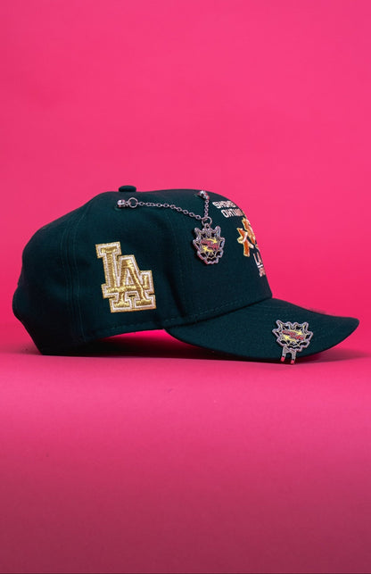 NEW ERA EXCLUSIVE 9FIFTY EMERALD GREEN LOS ANGELES DODGERS "SHOHEI OHTANI" SCRIPTSNAPBACK W/ LA LOGO SIDE PATCH