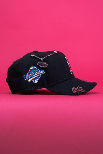 NEW ERA EXCLUSIVE 9FIFTY BLACK MIAMI MARLINS SNAPBACK W/ 1997 WORLD SERIES SIDE PATCH