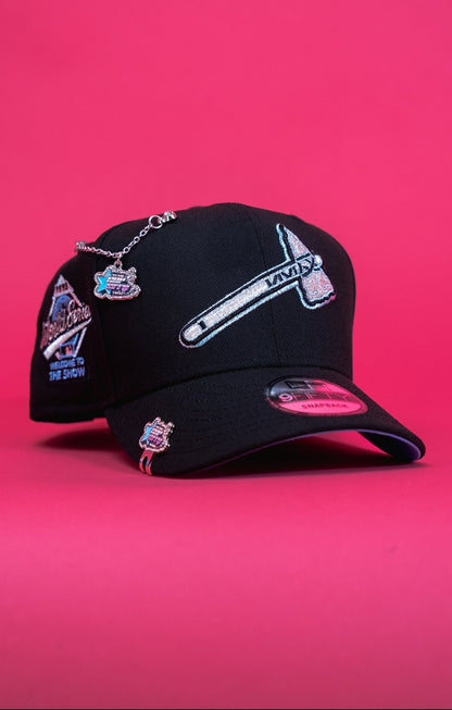 NEW ERA EXCLUSIVE 9FIFTY BLACK ATLANTA BRAVES SNAPBACK W/ 1995 WORLD SERIES SIDE PATCH