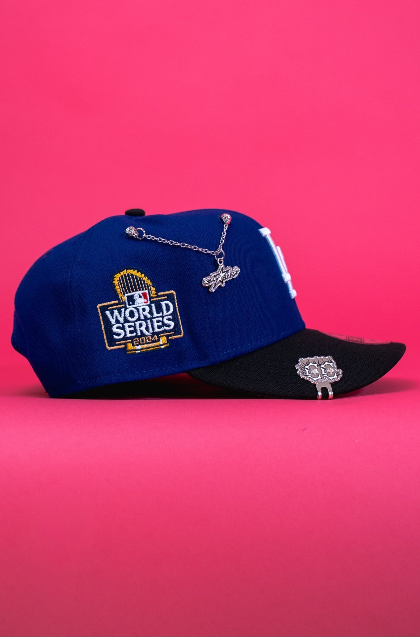 NEW ERA EXCLUSIVE 9FIFTY DARK BLUE LOS ANGELES DODGERS SNAPBACK W/ 2024 WORLD SERIES SIDE PATCH