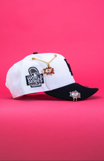 NEW ERA EXCLUSIVE 9FIFTY PEARL WHITE LOS ANGELES DODGERS SNAPBACK W/ 2024 WORLD SERIES SIDE PATCH