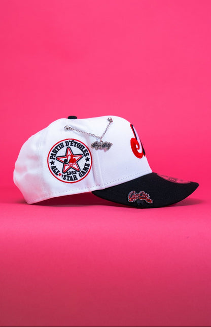 NEW ERA EXCLUSIVE 9FIFTY PEARL WHITE MONTREAL EXPOS SNAPBACK W/ 1982 ALL STAR GAME SIDE PATCH