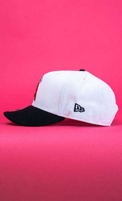 NEW ERA EXCLUSIVE 9FIFTY PEARL WHITE ANAHEIM ANGELS SNAPBACK W/ 50TH ANNIVERSARY SIDE PATCH