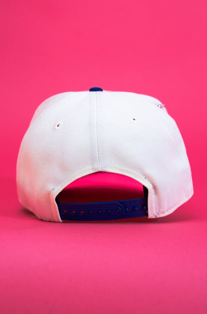 NEW ERA EXCLUSIVE 9FIFTY CHROME/BLUE LOS ANGELES DODGERS SNAPBACK W/ WORLD SERIES CHAMPIONS SIDE PATCH