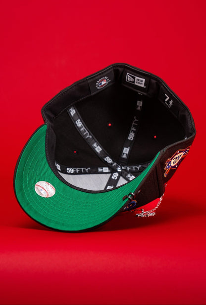 NEW ERA EXCLUSIVE 59FIFTY BLACK BROOKLYN DODGERS SCRIPT W/ "42" SIDE PATCH