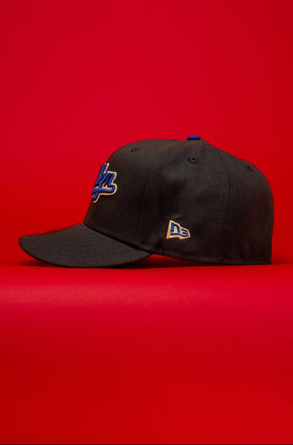 NEW ERA EXCLUSIVE 59FIFTY BLACK BROOKLYN DODGERS SCRIPT W/ "42" SIDE PATCH