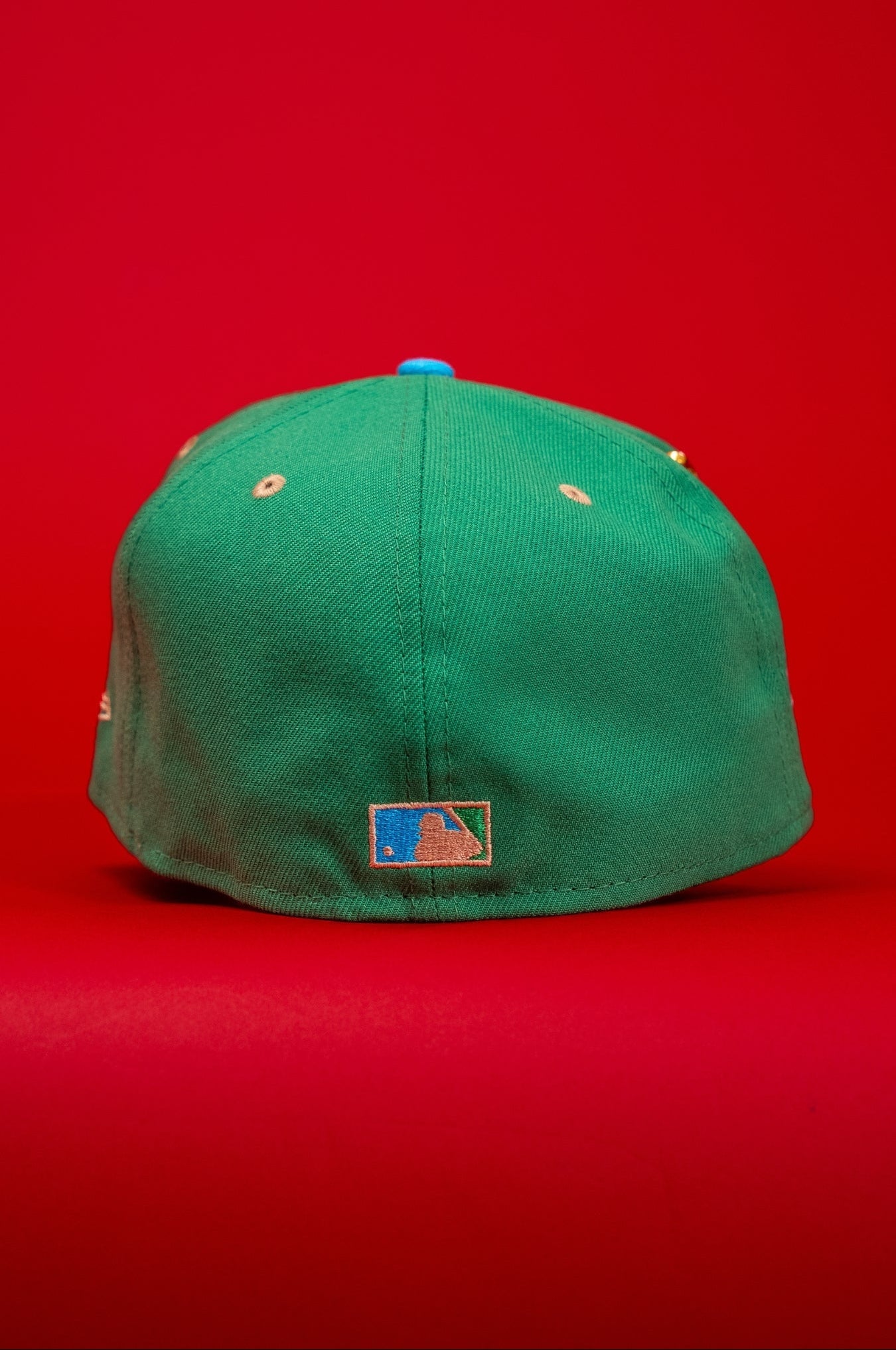 NEW ERA EXCLUSIVE 59FIFTY SEA GREEN/BLUE LOS ANGELES DODGERS W/ 40TH ANNIVERSARY SIDE PATCH