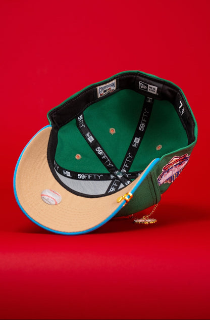 NEW ERA EXCLUSIVE 59FIFTY SEA GREEN/BLUE LOS ANGELES DODGERS W/ 40TH ANNIVERSARY SIDE PATCH