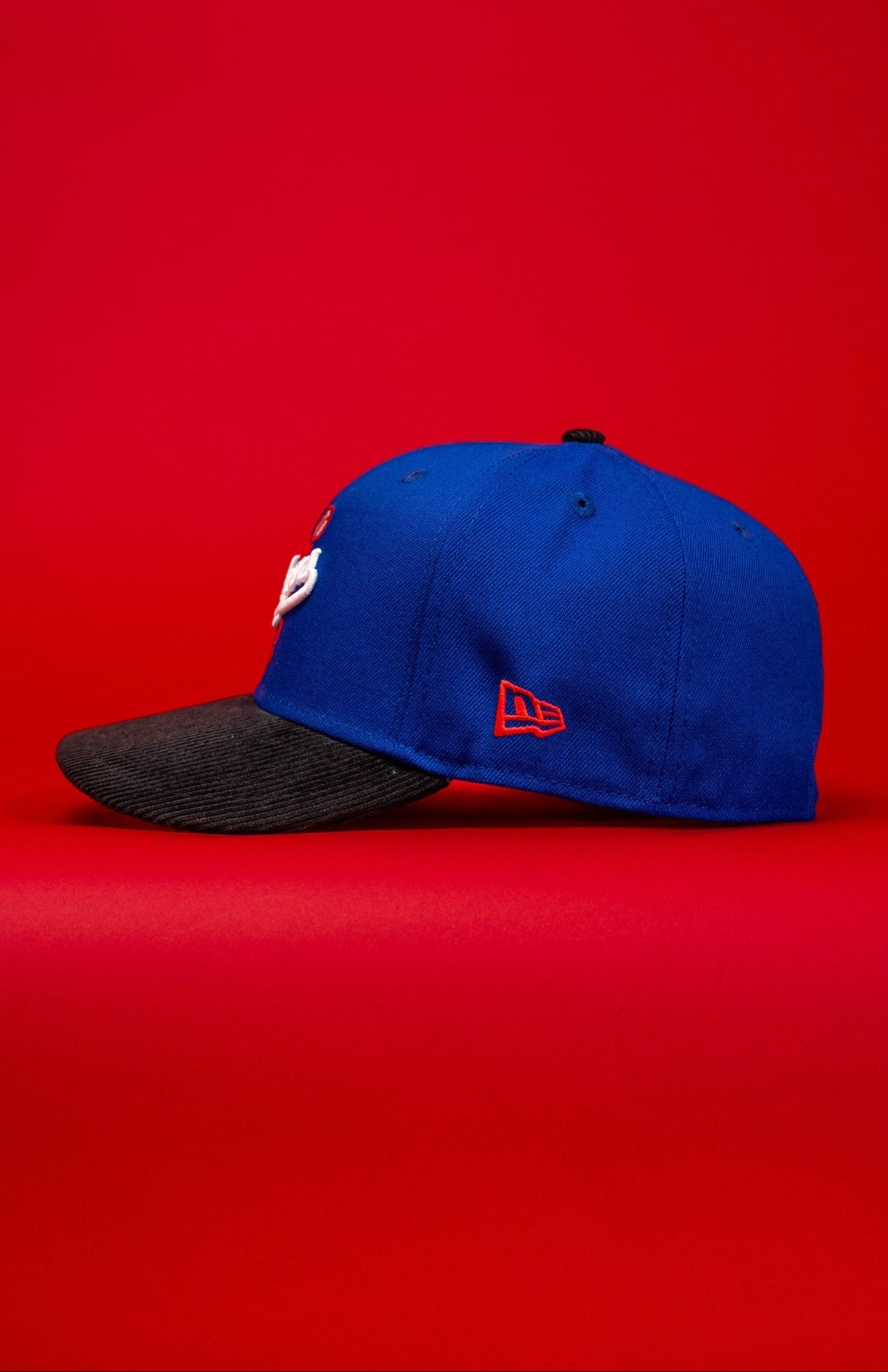 NEW ERA EXCLUSIVE 59FIFTY BLUE/CORDUROY LOS ANGELES DODGERS SCRIPT W/ 100TH ANNIVERSARY SIDE PATCH