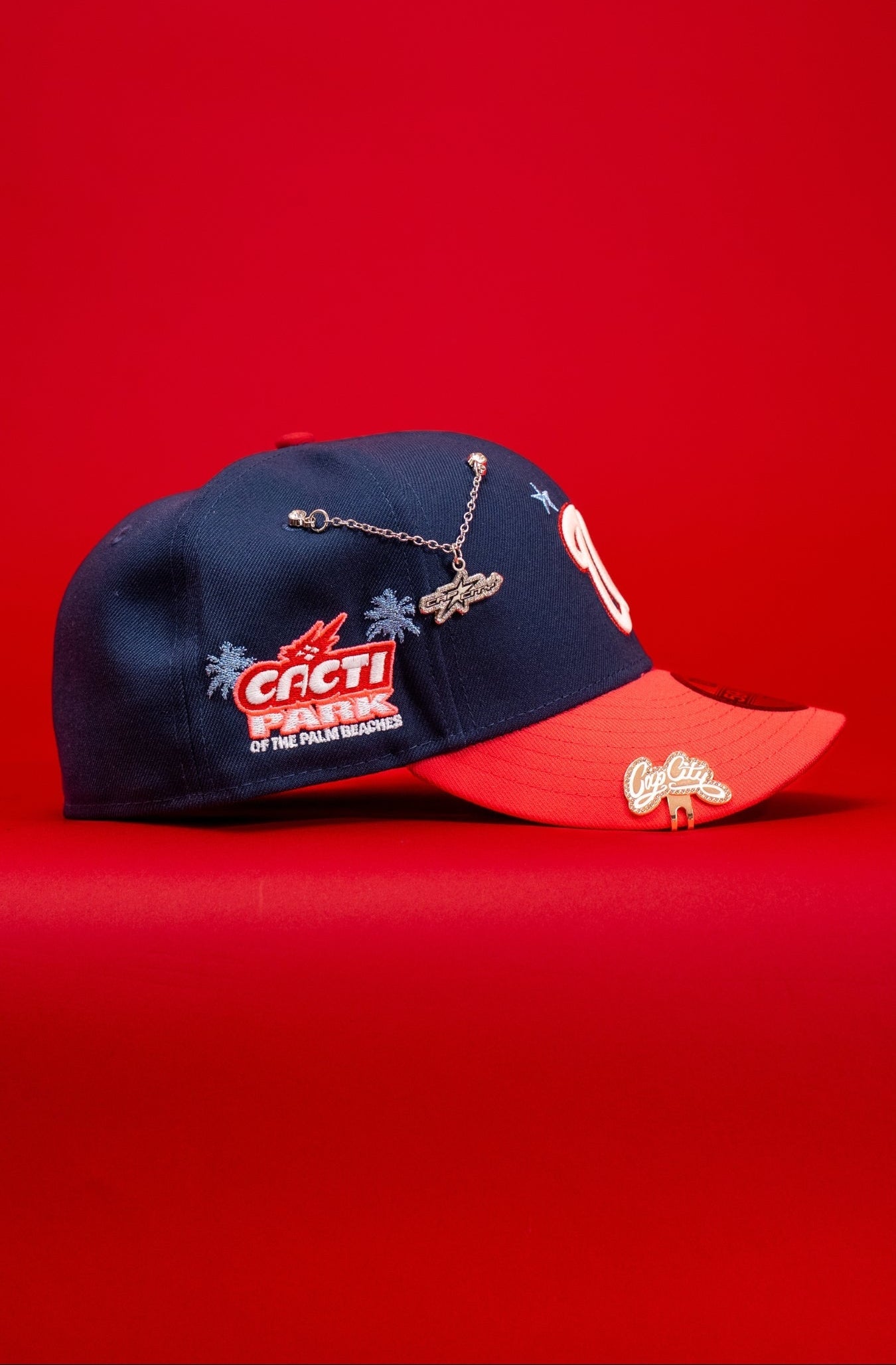 NEW ERA EXCLUSIVE 59FIFTY NAVY/HOT PINK WASHINGTON NATIONALS W/ CACTI PARK SIDE PATCH