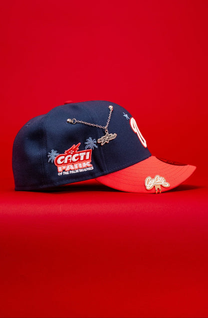 NEW ERA EXCLUSIVE 59FIFTY NAVY/HOT PINK WASHINGTON NATIONALS W/ CACTI PARK SIDE PATCH