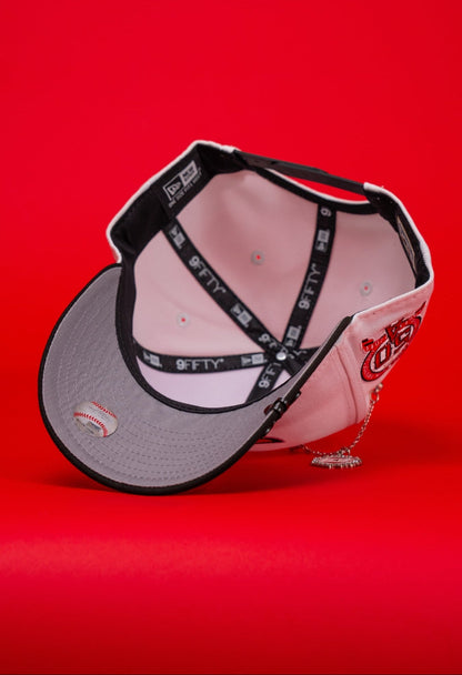 NEW ERA EXCLUSIVE 9FIFTY PEARL WHITE ANAHEIM ANGELS SNAPBACK W/ 50TH ANNIVERSARY SIDE PATCH