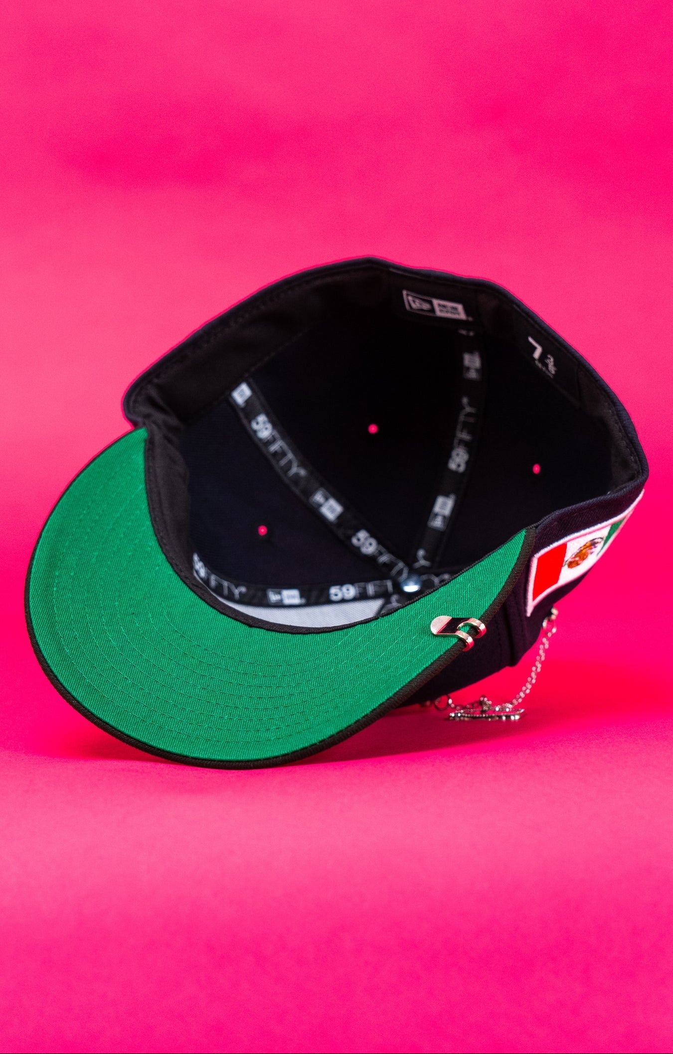 NEW ERA EXCLUSIVE 59FIFTY NAVY/BLACK EL CHIVO W/ MEXICO FLAG SIDE PATCH