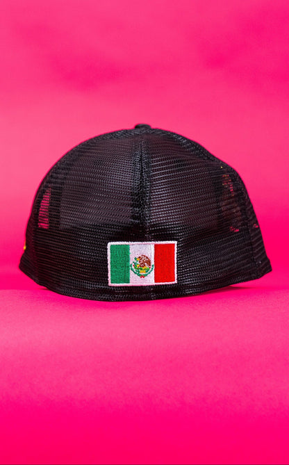 NEW ERA EXCLUSIVE 59FIFTY FOREST GREEN 2025 WBC MEXICO SCRIPT MESHBACK W/ EL GALLO SIDE PATCH