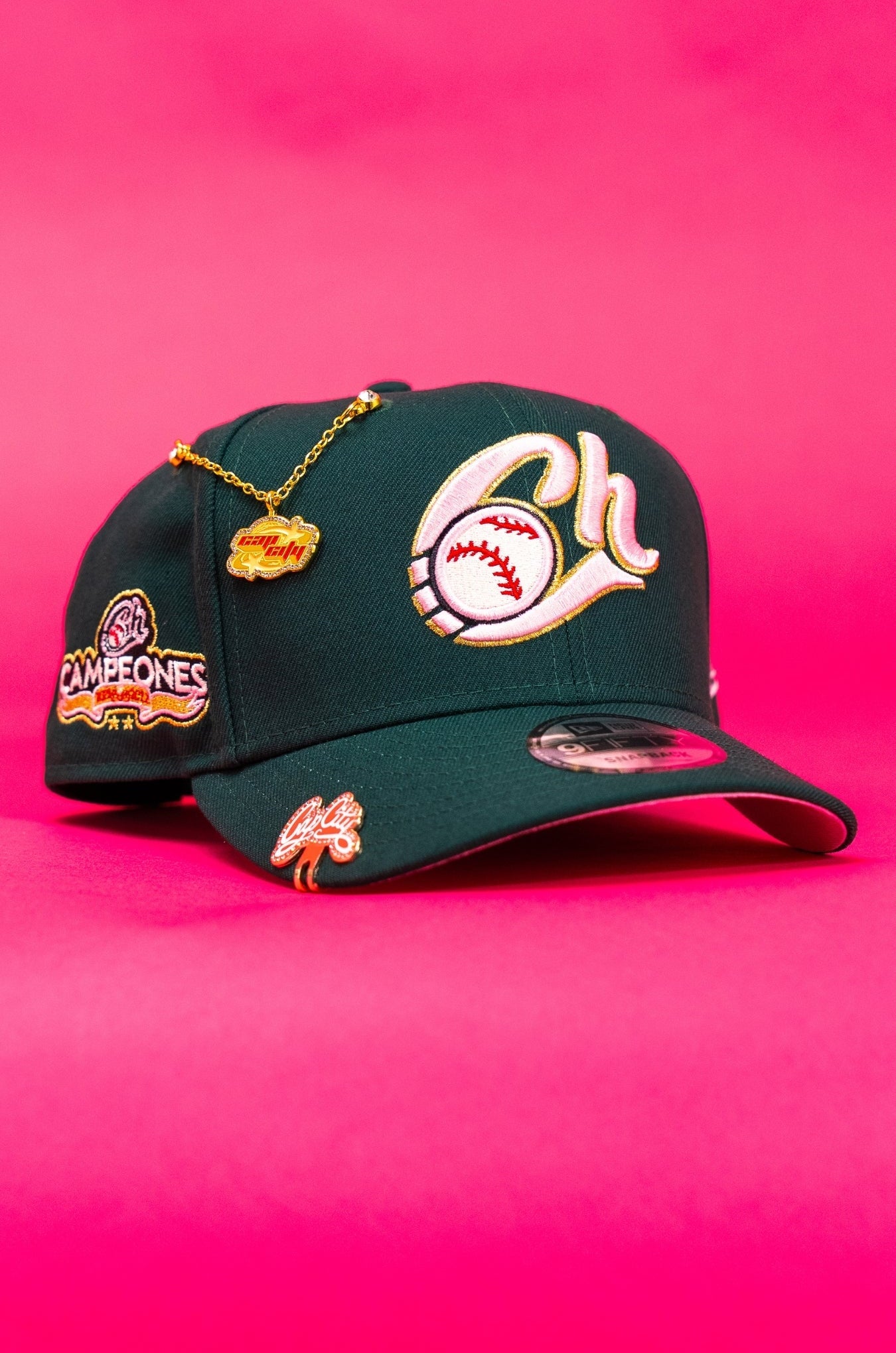 NEW ERA EXCLUSIVE 9FIFTY FOREST GREEN CHARROS DE JALISCO SNAPBACK W/ CAMPEONES SIDE PATCH