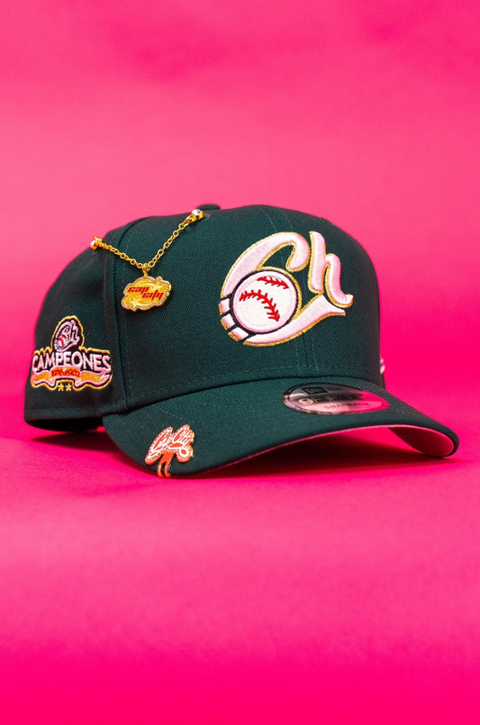 NEW ERA EXCLUSIVE 9FIFTY FOREST GREEN CHARROS DE JALISCO SNAPBACK W/ CAMPEONES SIDE PATCH