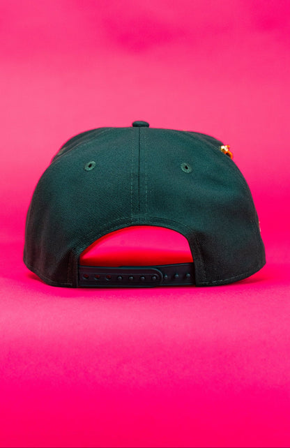 NEW ERA EXCLUSIVE 9FIFTY FOREST GREEN CHARROS DE JALISCO SNAPBACK W/ CAMPEONES SIDE PATCH