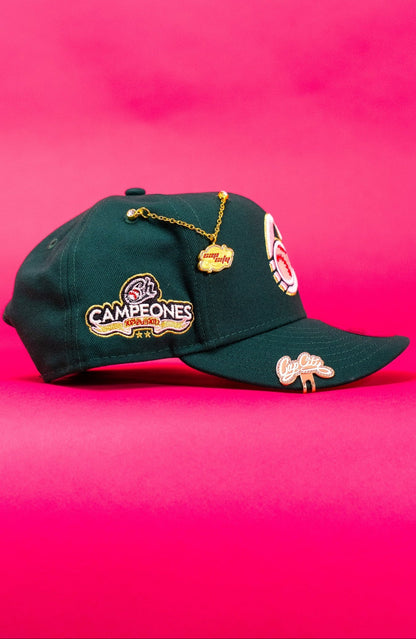 NEW ERA EXCLUSIVE 9FIFTY FOREST GREEN CHARROS DE JALISCO SNAPBACK W/ CAMPEONES SIDE PATCH