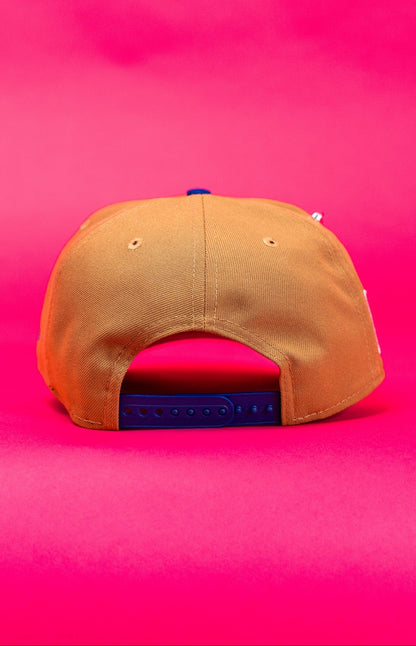 NEW ERA EXCLUSIVE 9FIFTY CAMEL/BLUE MEXICO 2025 WORLD BASEBALL CLASSIC SNAPBACK W/ MEXICO FLAG SIDE PATCH
