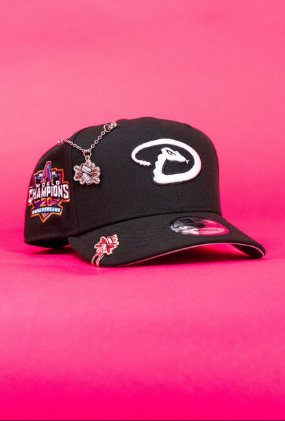 NEW ERA EXCLUSIVE 9FIFTY BLACK ARIZONA DIAMONDBACKS SNAPBACK W/ WORLD SERIES CHAMPIONS SIDE PATCH
