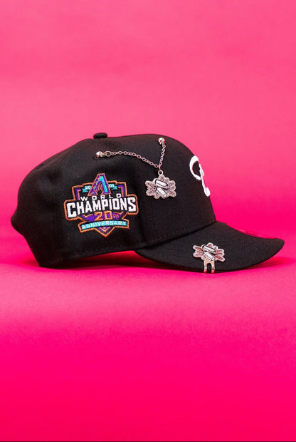 NEW ERA EXCLUSIVE 9FIFTY BLACK ARIZONA DIAMONDBACKS SNAPBACK W/ WORLD SERIES CHAMPIONS SIDE PATCH