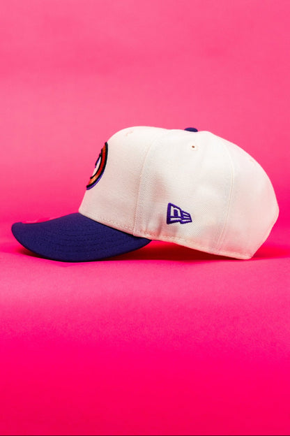 NEW ERA EXCLUSIVE 9FIFTY CHROME/PURPLE ARIZONA DIAMONDBACKS SNAPBACK W/ 1998 INAUGURAL SEASON SIDE PATCH