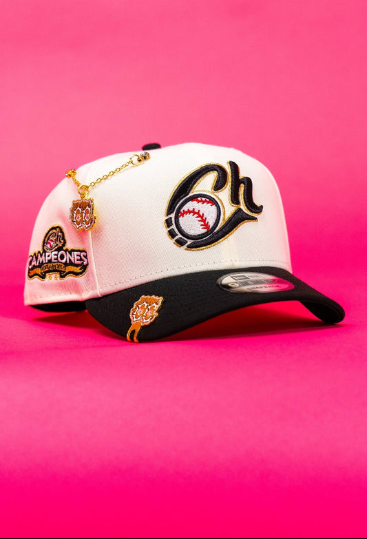 NEW ERA EXCLUSIVE 9FIFTY CHROME/BLACK CHARROS DE JALISCO SNAPBACK W/ CAMPEONES SIDE PATCH